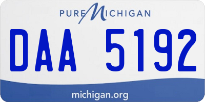 MI license plate DAA5192