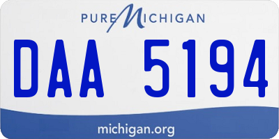 MI license plate DAA5194