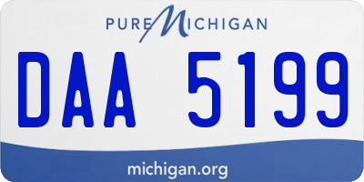 MI license plate DAA5199
