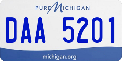 MI license plate DAA5201