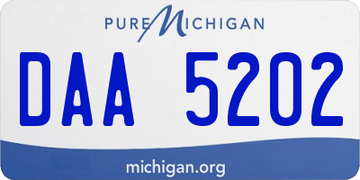 MI license plate DAA5202