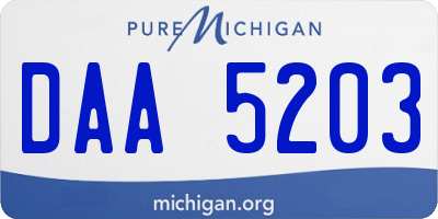 MI license plate DAA5203