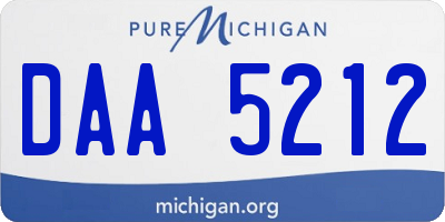 MI license plate DAA5212