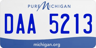 MI license plate DAA5213