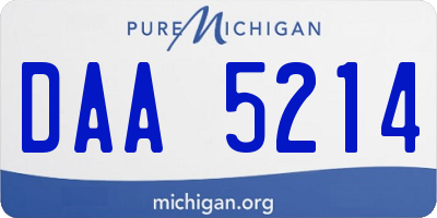 MI license plate DAA5214