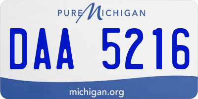 MI license plate DAA5216