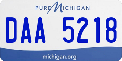 MI license plate DAA5218