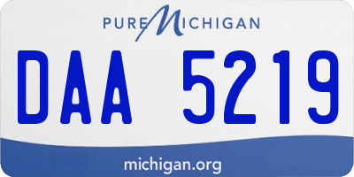 MI license plate DAA5219