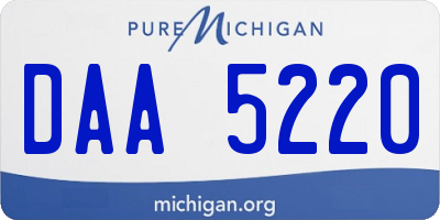 MI license plate DAA5220