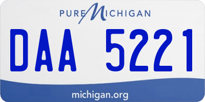 MI license plate DAA5221