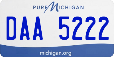 MI license plate DAA5222