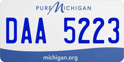 MI license plate DAA5223