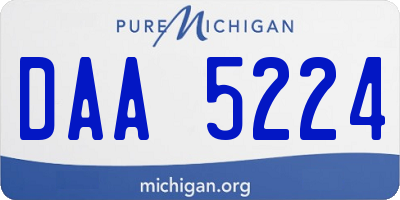 MI license plate DAA5224