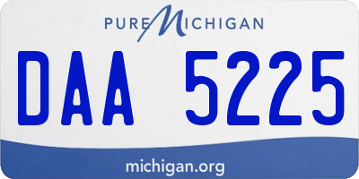 MI license plate DAA5225