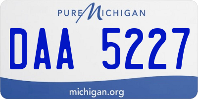 MI license plate DAA5227