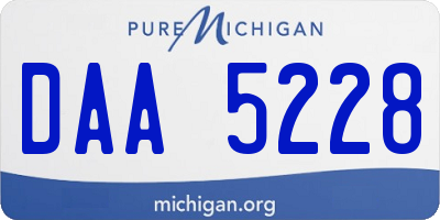 MI license plate DAA5228