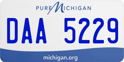 MI license plate DAA5229