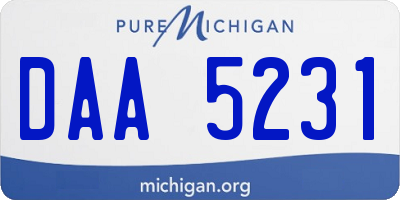 MI license plate DAA5231