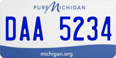 MI license plate DAA5234