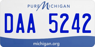 MI license plate DAA5242