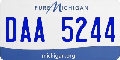 MI license plate DAA5244