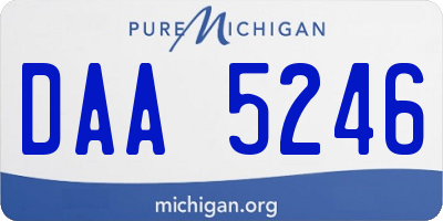 MI license plate DAA5246