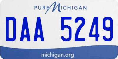 MI license plate DAA5249