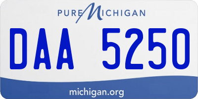 MI license plate DAA5250