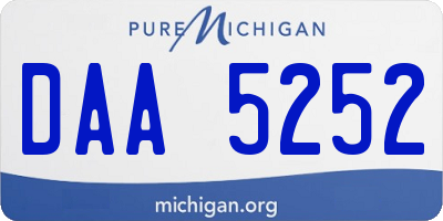 MI license plate DAA5252