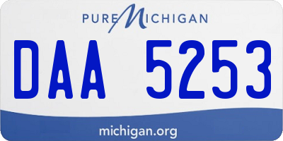 MI license plate DAA5253