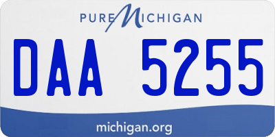 MI license plate DAA5255