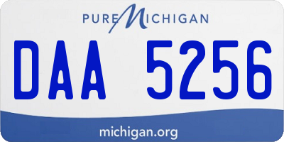 MI license plate DAA5256