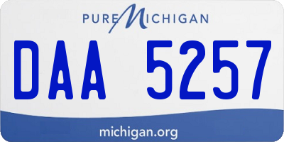 MI license plate DAA5257