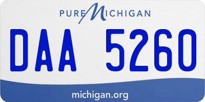 MI license plate DAA5260