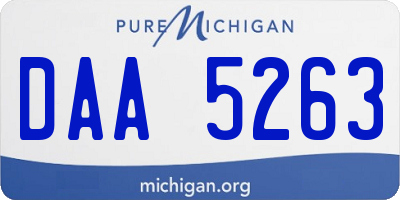 MI license plate DAA5263