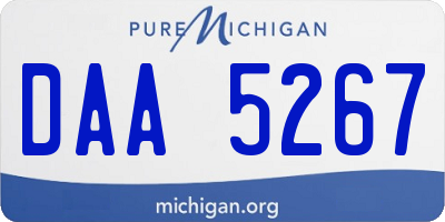 MI license plate DAA5267