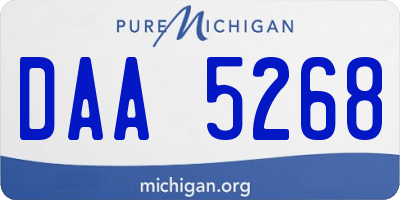 MI license plate DAA5268