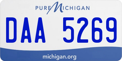MI license plate DAA5269