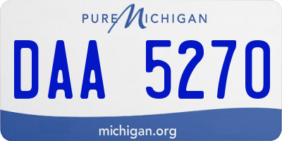 MI license plate DAA5270