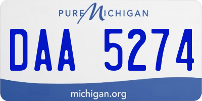 MI license plate DAA5274