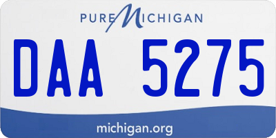 MI license plate DAA5275