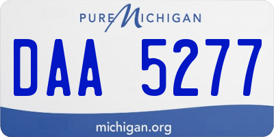 MI license plate DAA5277