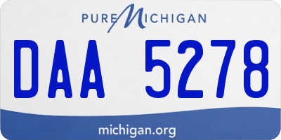 MI license plate DAA5278