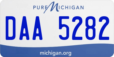 MI license plate DAA5282