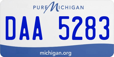 MI license plate DAA5283