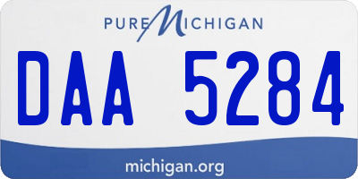 MI license plate DAA5284