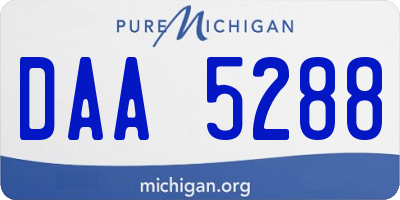 MI license plate DAA5288