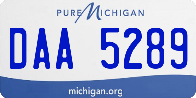 MI license plate DAA5289