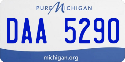 MI license plate DAA5290