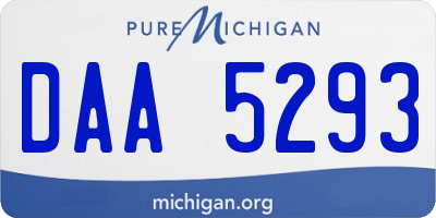 MI license plate DAA5293